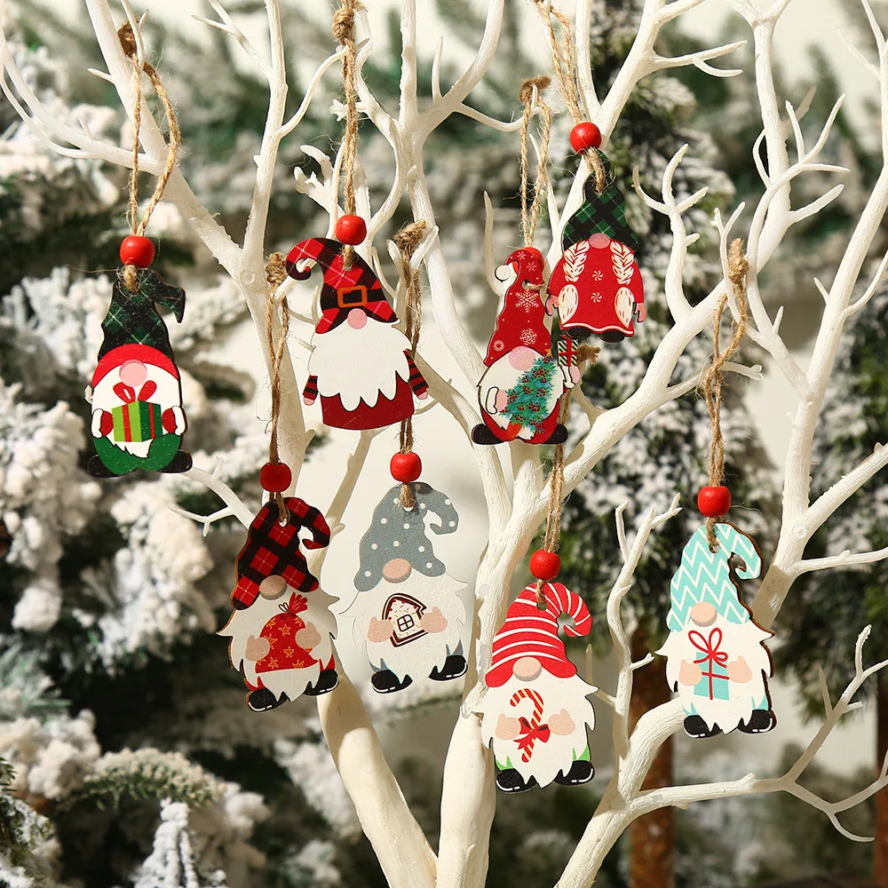 

12pcs Faceless Gnome Creative Wooden Pendant Christmas Tree Decorations Navidad 2022 New Year 2023 Gift Xmas Ornament Noel
