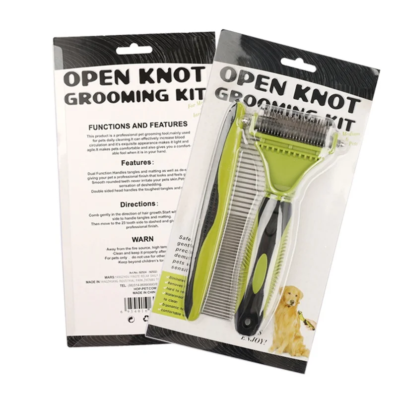 

Pet Grooming Comb Brush 2 Sided Undercoat Rake Cats Dogs Comb No More Shedding And Flying Hair Pet Cleaning Tools