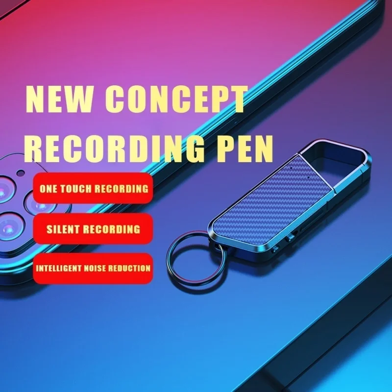 

Mini Dictaphone Noise Reduction Smart Audio Recorder 32GB USB Voice Activated Recording Pen Keychain MP3 Digital Voice Recorder