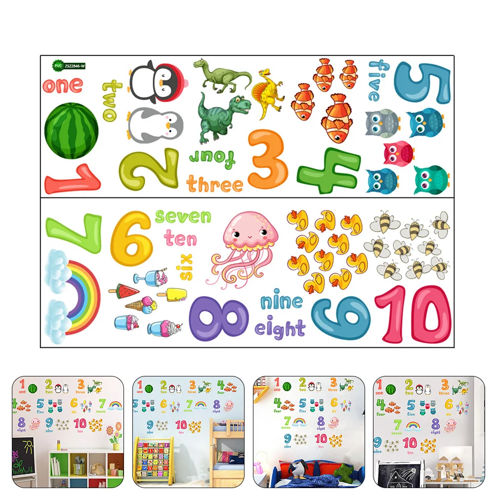 

1 Sheet Playroom Removable Cartoon Classroom Peel and Stick Sticker Educational Sticker