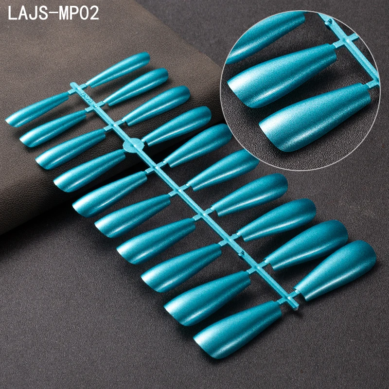 

Накладные ногти, однотонные, голубые, трапециевидные, 1 шт.