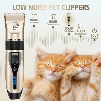 Hund Clipper Hund Haar Clippers Grooming (Pet/Katze/Hund/Kaninchen) haarschnitt Trimmer Rasierer Set Haustiere Cordless Wiederaufladbare Professionelle 4