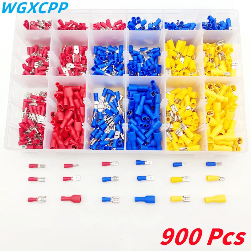 

Обжимные обжимные клеммы для электрических проводов, изолированные электрические разъемы, кольцевой вилочный комплект для женщин и мужчин...