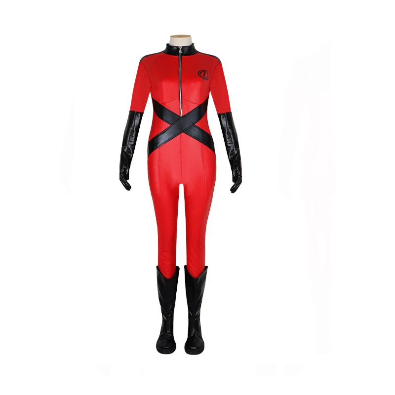 

The Umbrella Academy Season 3 Cosplay Costume Women Battle No. 5 Jumpsuits Red Tights Gloves Halloween Carnival Party Suits