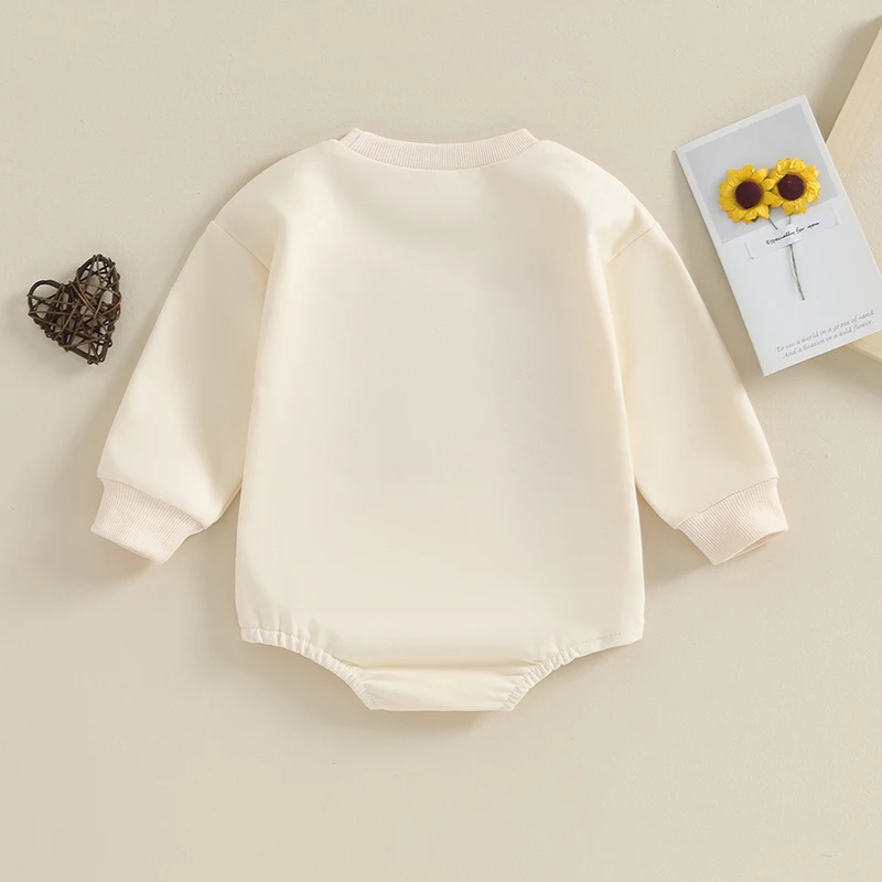 

Пузырьковый комбинезон для маленьких девочек, пушистый комбинезон с вышивкой букв, длинным рукавом и круглым вырезом, Одежда для новорожденных