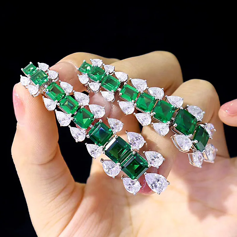 

ZOCA роскошный дизайн 925 Стерлинговое Серебро изумруд зеленое качество женский подарок для вечерние ринки свадьбы ювелирные изделия