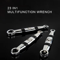 rotatable multi function wrench chrome vanadium steel wrench double headed saves effort and multi purpose quintuple spanner