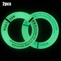 2pcs car motorcycle decorative sticker fluorescent luminous key ring hole sticker decal ignition switch cover interior accessory