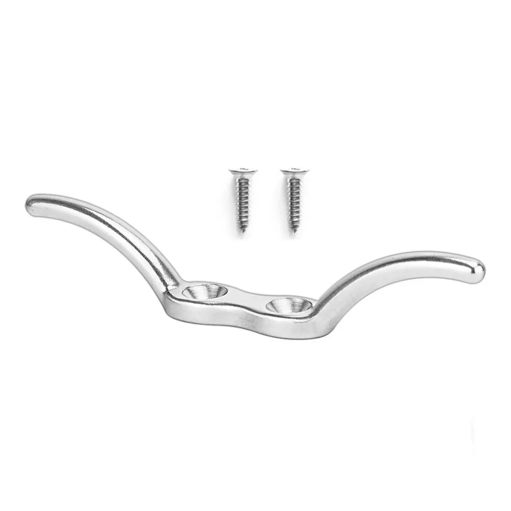 

Hook Rope Boat Cleat 316 Stainless Steel Flagpole Silver110mm / 4.33 Inch