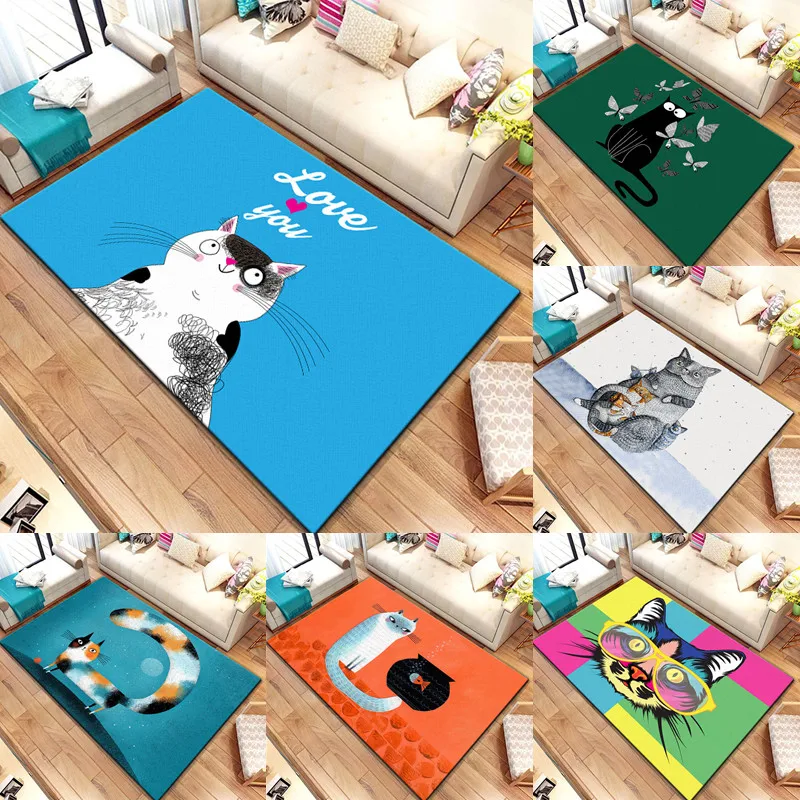 

Cute cat carpet carpet Yoga living room children's crawling mat doormat living room area rug games area washroom floor mat