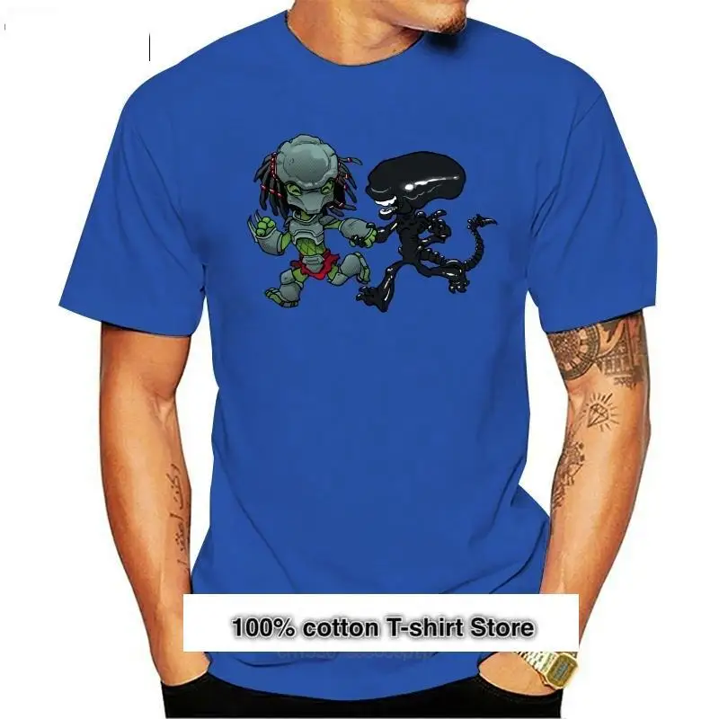 

Camiseta de manga corta con cuello redondo para hombre, ropa de calle con estampado de Alien Covenant Predator, a la moda, 2021