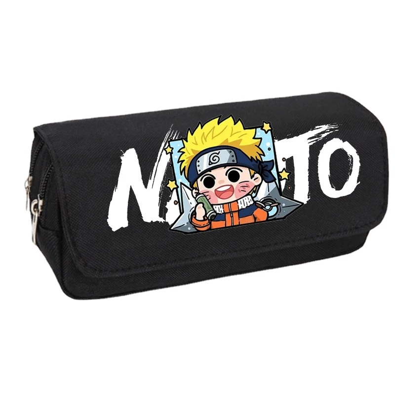 

Naruto Pen Case Anime Figures Uchiha Sasuke Pencil Pouch Uzumaki Naruto Cartoon Students Wallet Large Capacity Storage Bags Gift