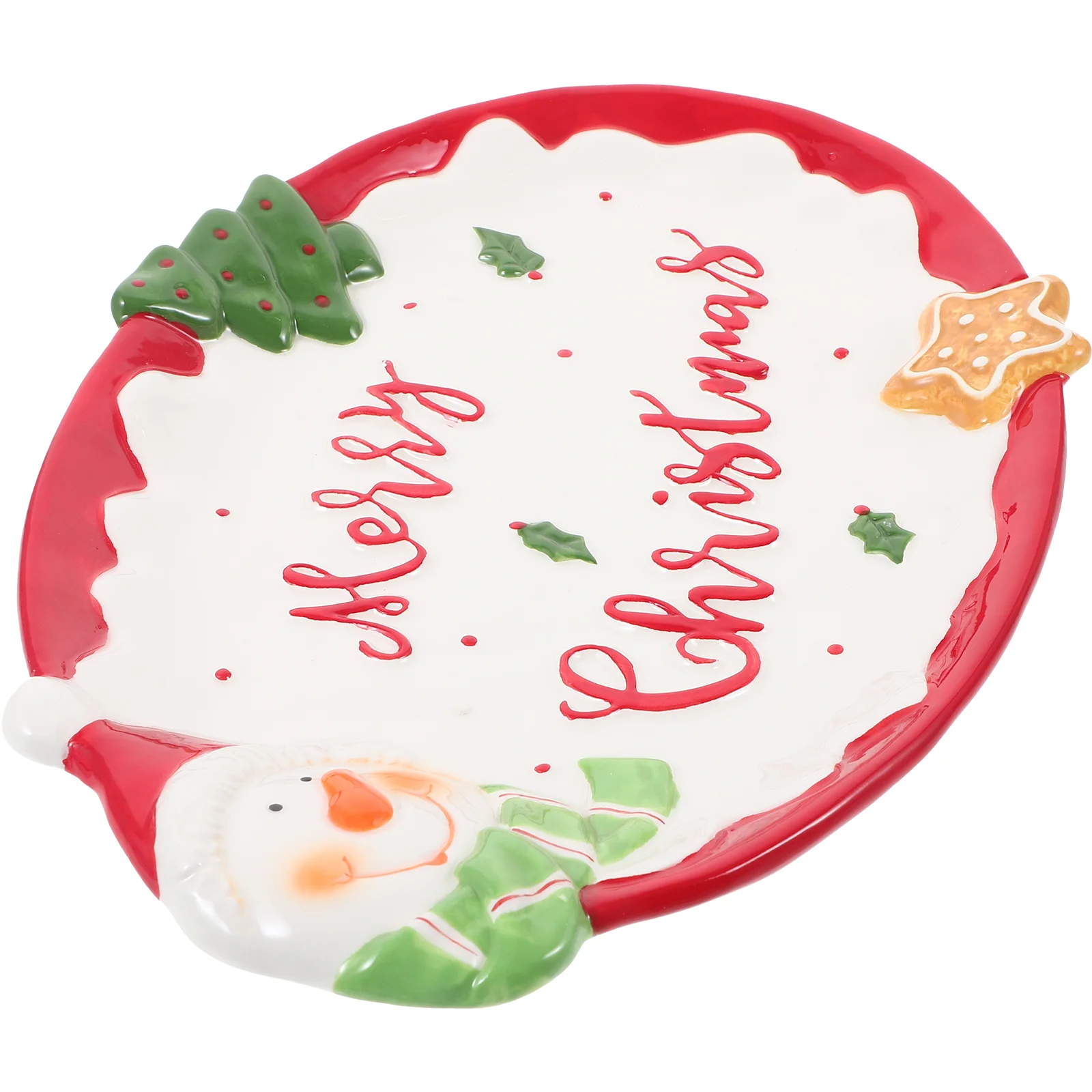 

Cutlery Christmas Ceramic Plate Serving Trays Snowman Dip Bowl Snack Holder Sauce Dishes Breakfast Plates Decoration Dessert