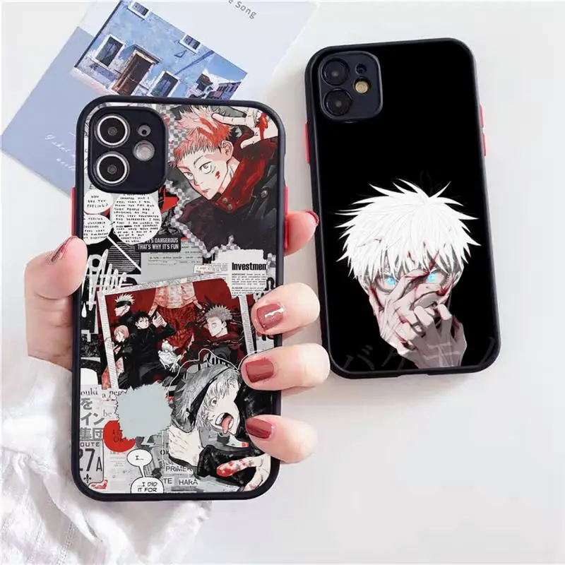 

Jujutsu Kaisen Anime Phone Case For iPhone 13 12 11 Mini Pro XR XS Max 7 8 Plus X Matte transparent Back Cover