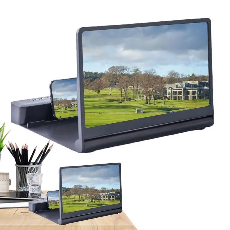 

Universal Phone Screen Magnifier For Movies Videos Reading Mobile Phone Amplifier 12in HD Screen Amplifier With Dual Speaker
