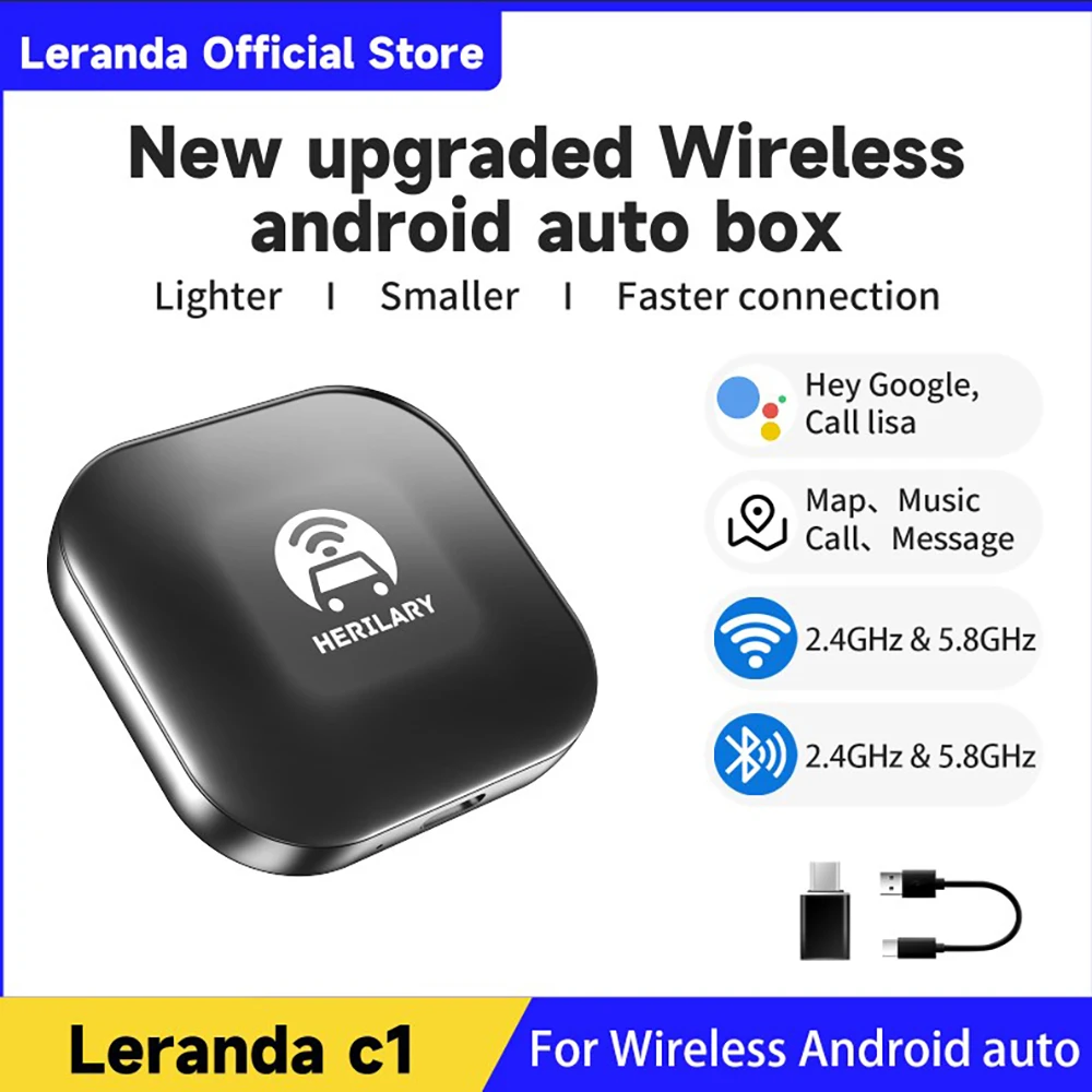 Новый беспроводной автомобильный адаптер Leranda C1-aa Android мультимедийный