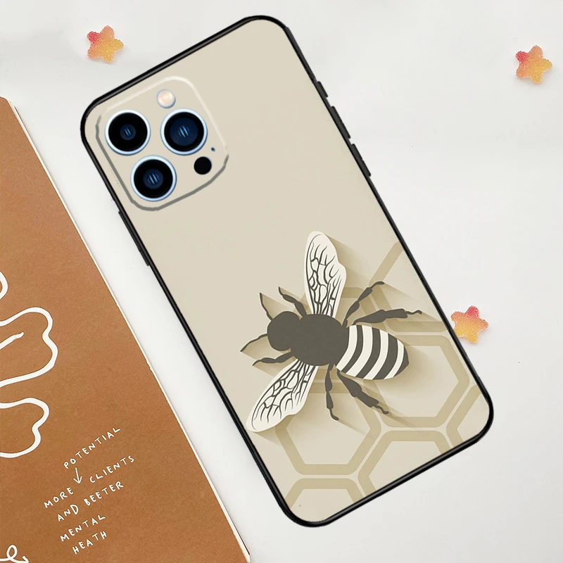 Чехол Bee Honey для телефона iPhone 15 14 13 12 11 Pro Max Mini 7 8 Plus XS X XR SE 2022 2020 задняя крышка