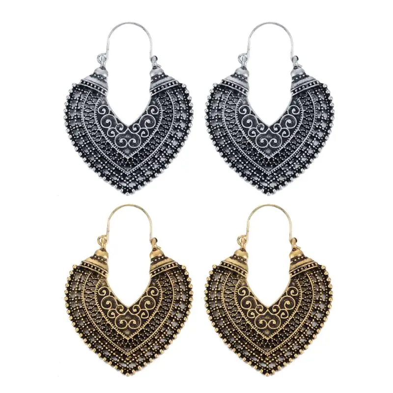 

Vintage Metal Craved Flower Bollywood Earrings For Women Ethnic Indian Jewelry Earrings For Women