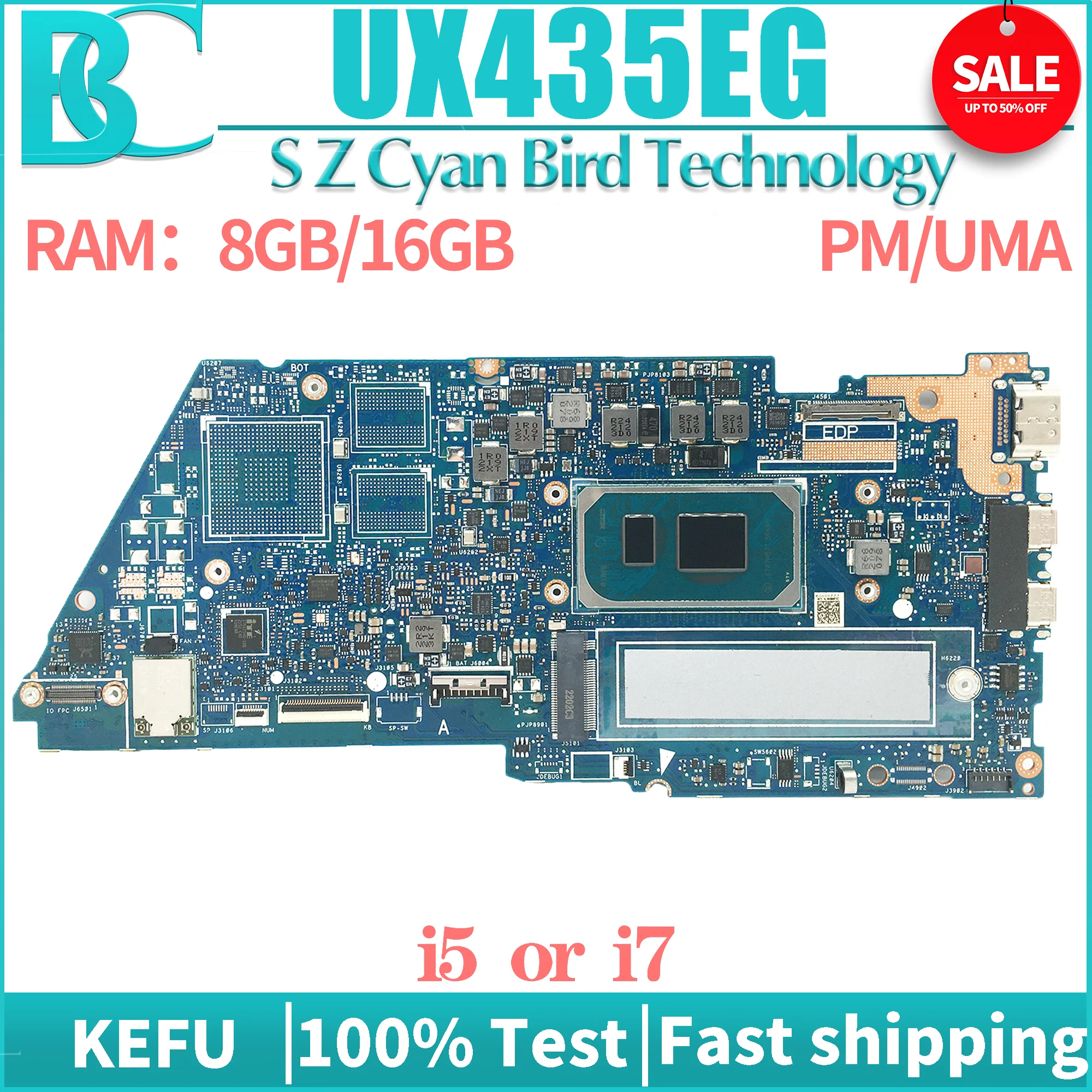 

KEFU UX435EG Mainboard I5 I7 11th 8GB/16GB-RAM For ASUS UX435E UX435EGL UX435EAL RX435EG UX435EA Laptop Motherboard 100% Test OK
