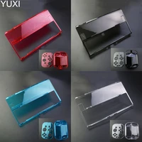 1set for ns switch oled console protective flip case transparent cover anti fall shockproof guard crystal clear housing shell