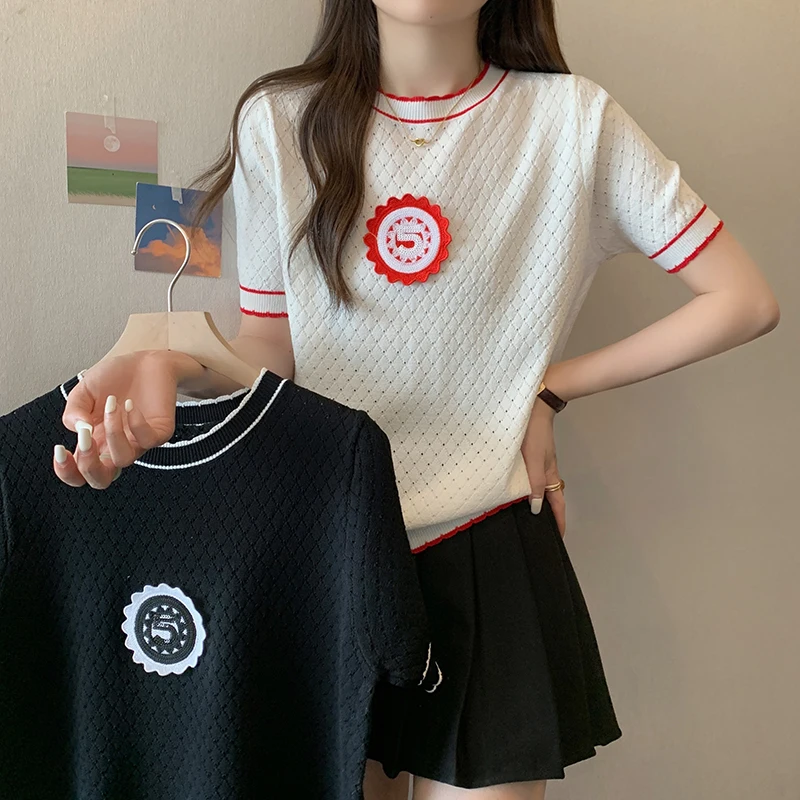 

Женская футболка с коротким рукавом, свободная Базовая Трикотажная футболка из вискозы, большие размеры, лето 2023