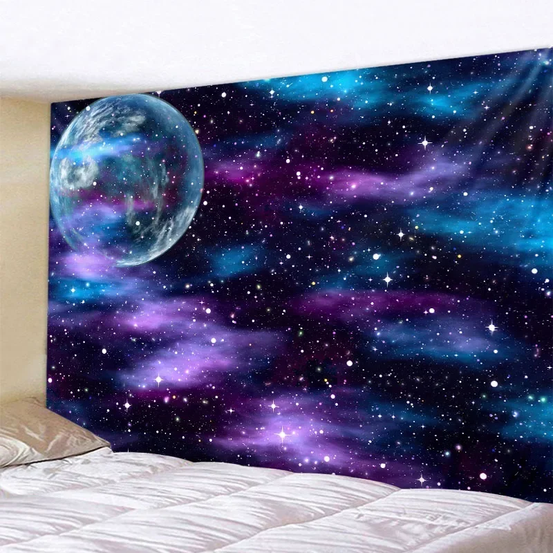 Vast Milky Way scene decorative tapestry charming starry sky landscape psychedelic living room bedroom home decoration