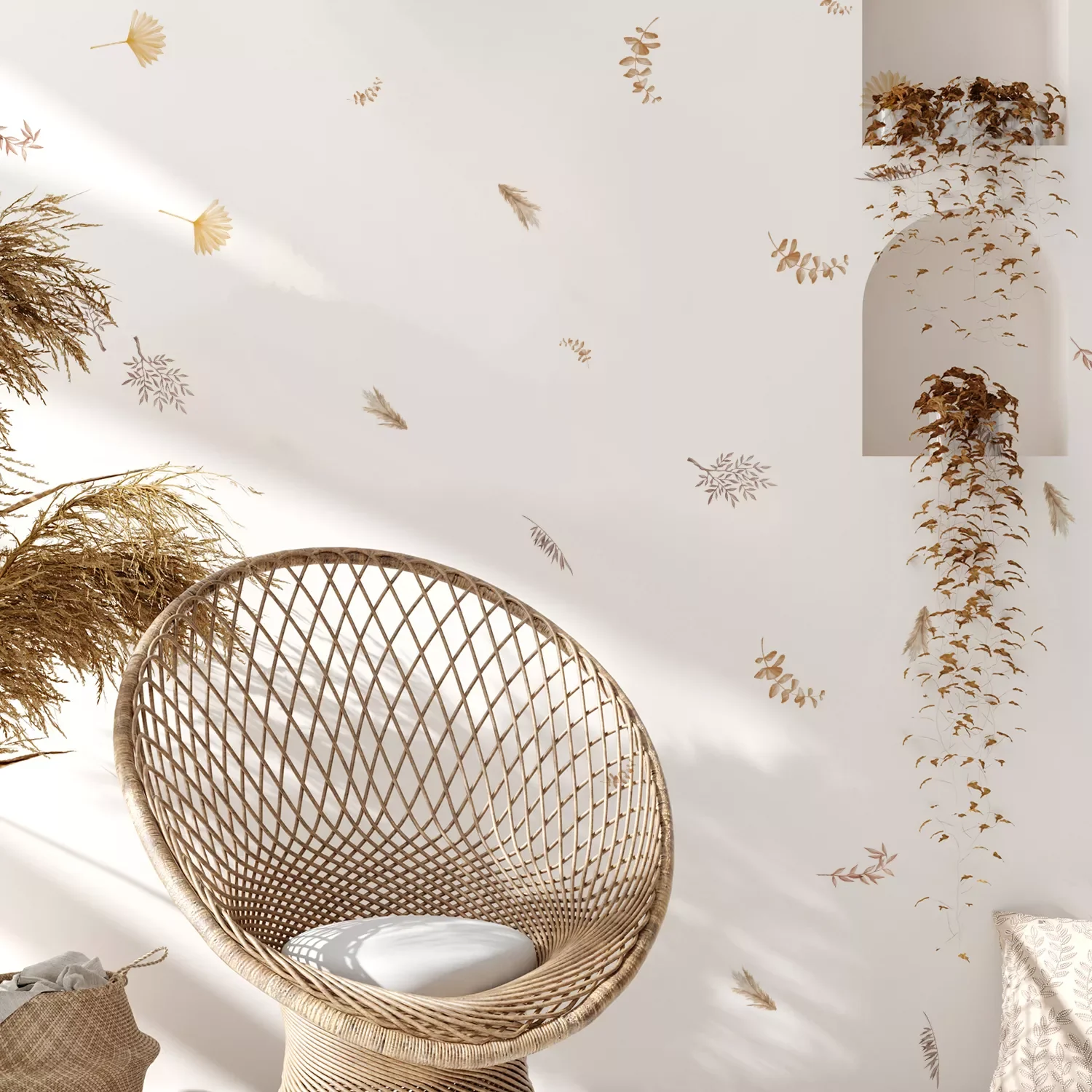 

Creative Leaves Wall Sticker for Kids Room Baby Girls Boys Living Room Nordic Nursery Vintage Stickers Home Decoration