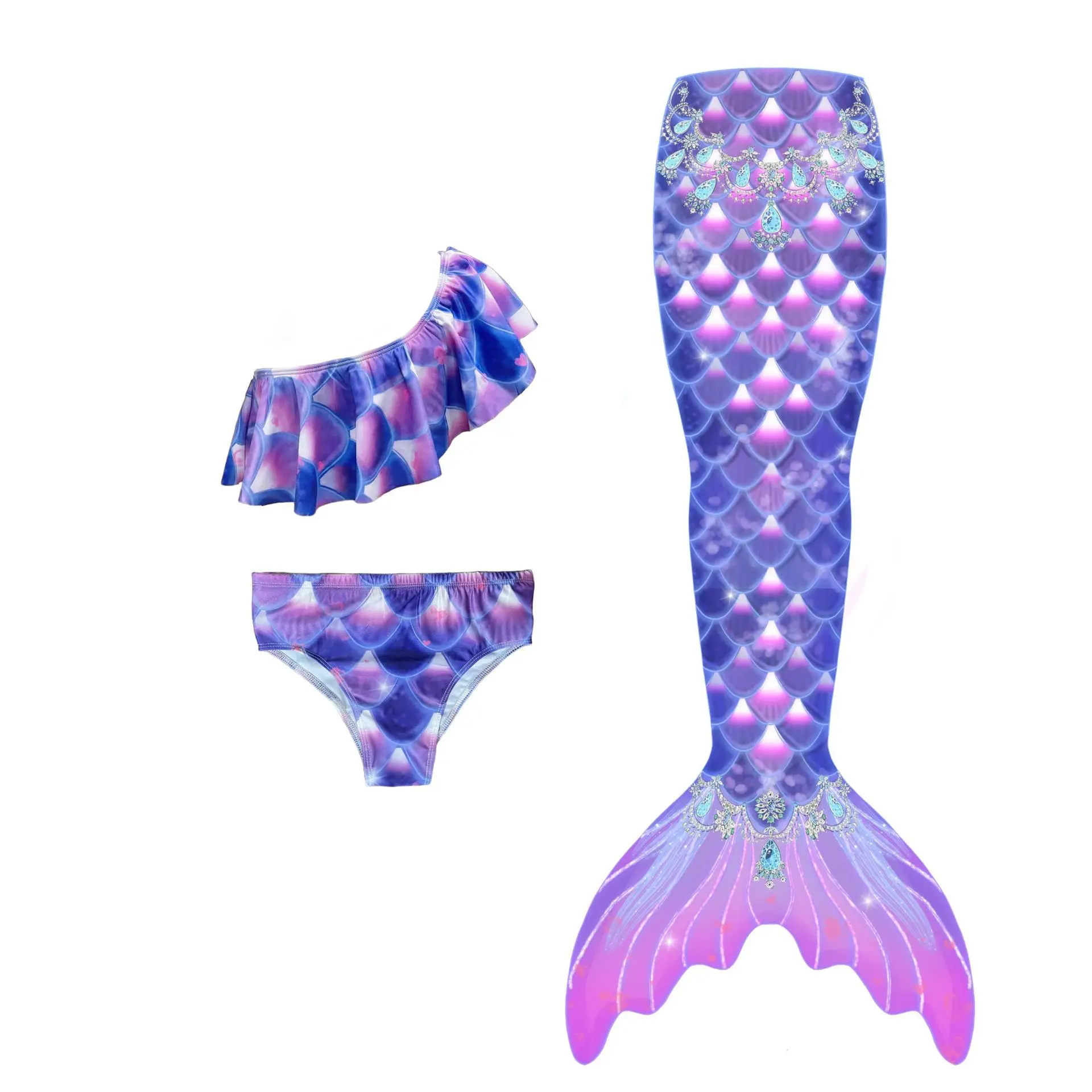 Женский костюм Русалочки весенний для косплея принцессы Хэллоуина с пурпурным