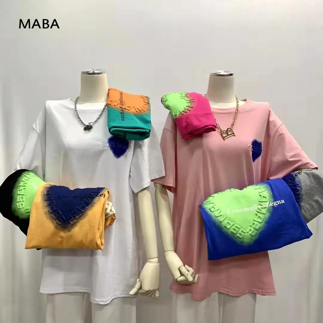 

Y2k T-shirt Women 2022 Summer New O-neck Short Sleeve Loose Love Print Fashion Harajuku Long T-shirt Top Oversize Girls Tops