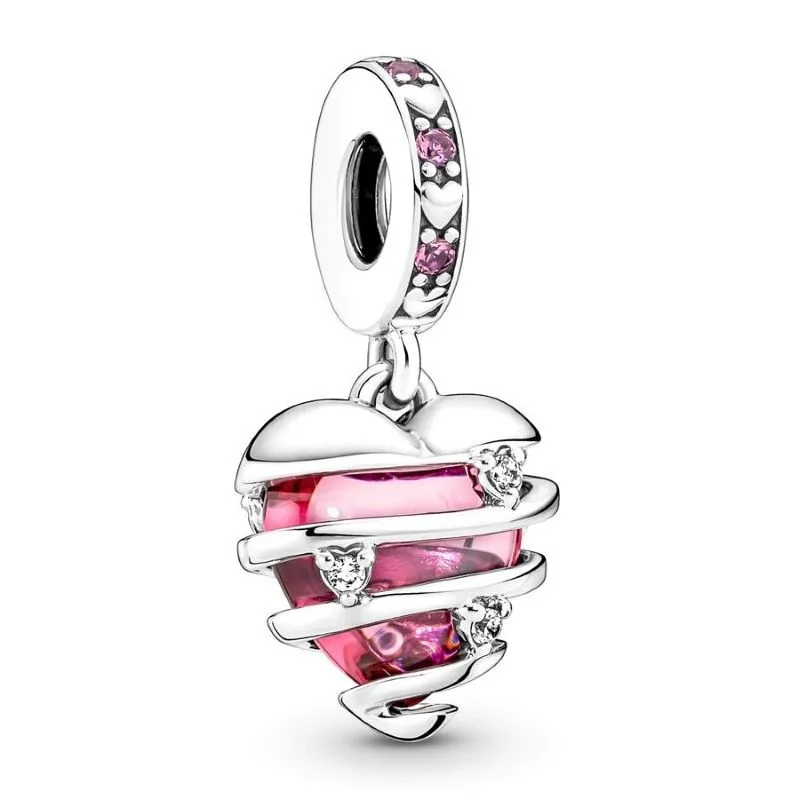 

Original Moments Reveal Your Love Heart Spiral Dangle Charm Bead Fit Pandora 925 Sterling Silver Bracelet & Necklace Jewelry
