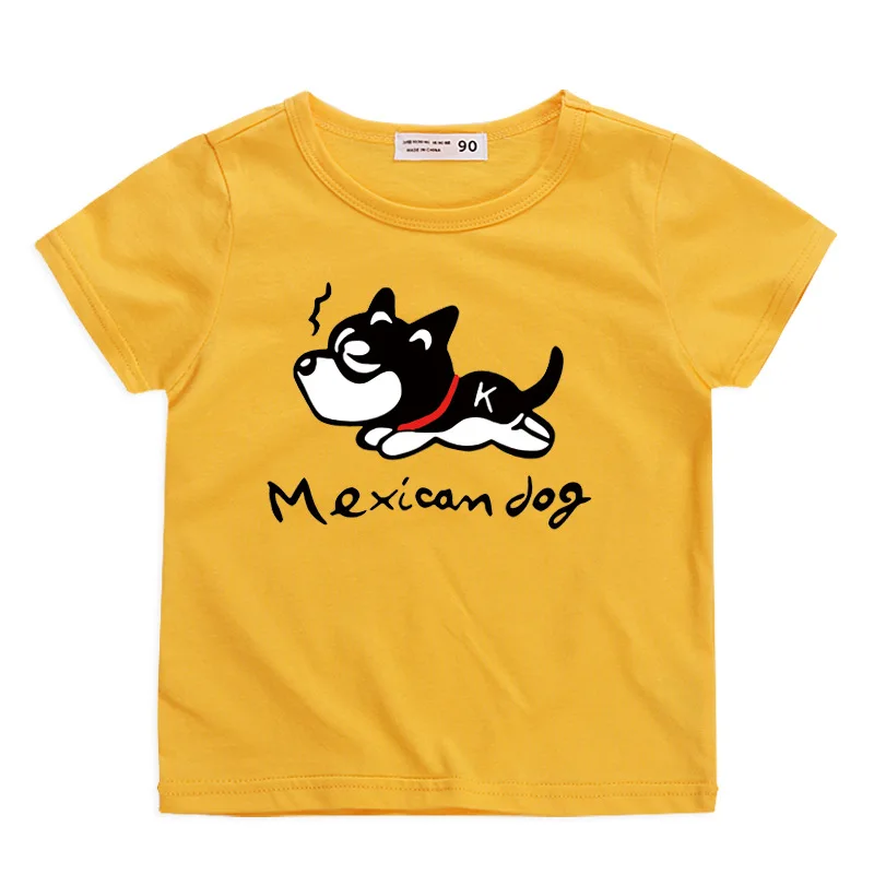 

New 2-8y Kids T-shirts 2022 Toddler Cotton Cartoon Cute Puppy Print T-shirt Good-looking Breathable Short-sleeved Children's Tee