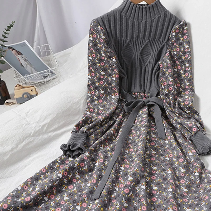 Зимнее вязаное нижнее платье женская осенне-зимняя одежда новинка 2024