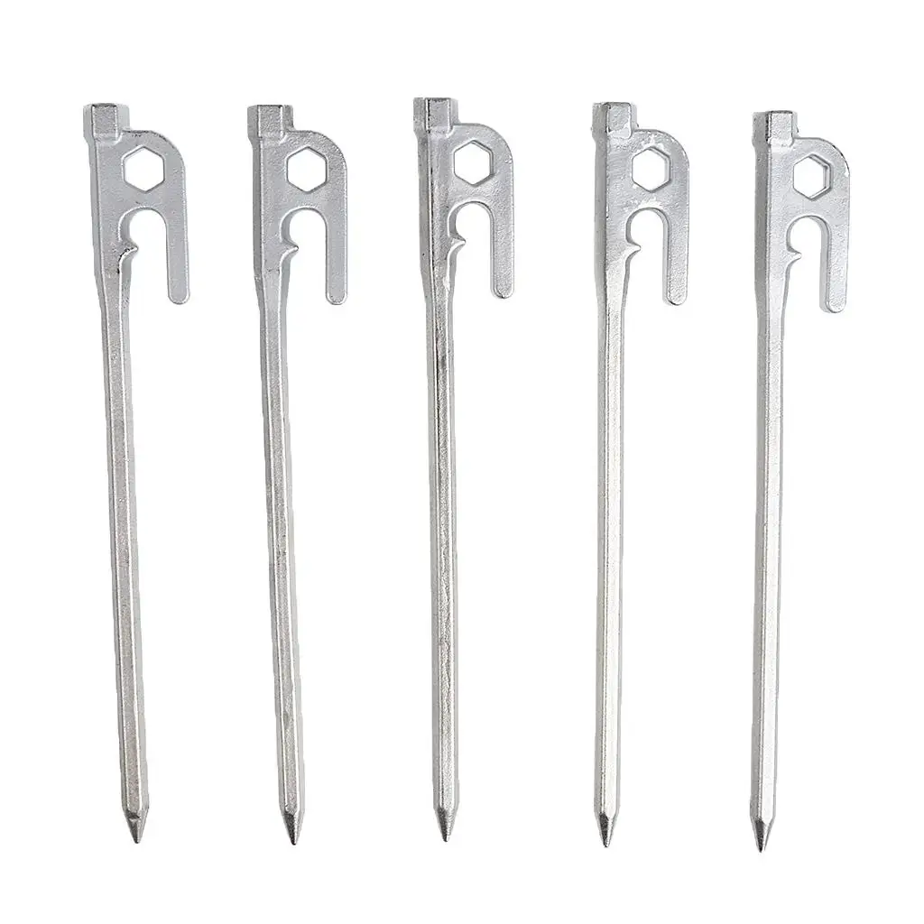 

5 Pieces Stainless Steel Tent Stakes Pegs Ground Nails Reisen im Freien Camping Accessories