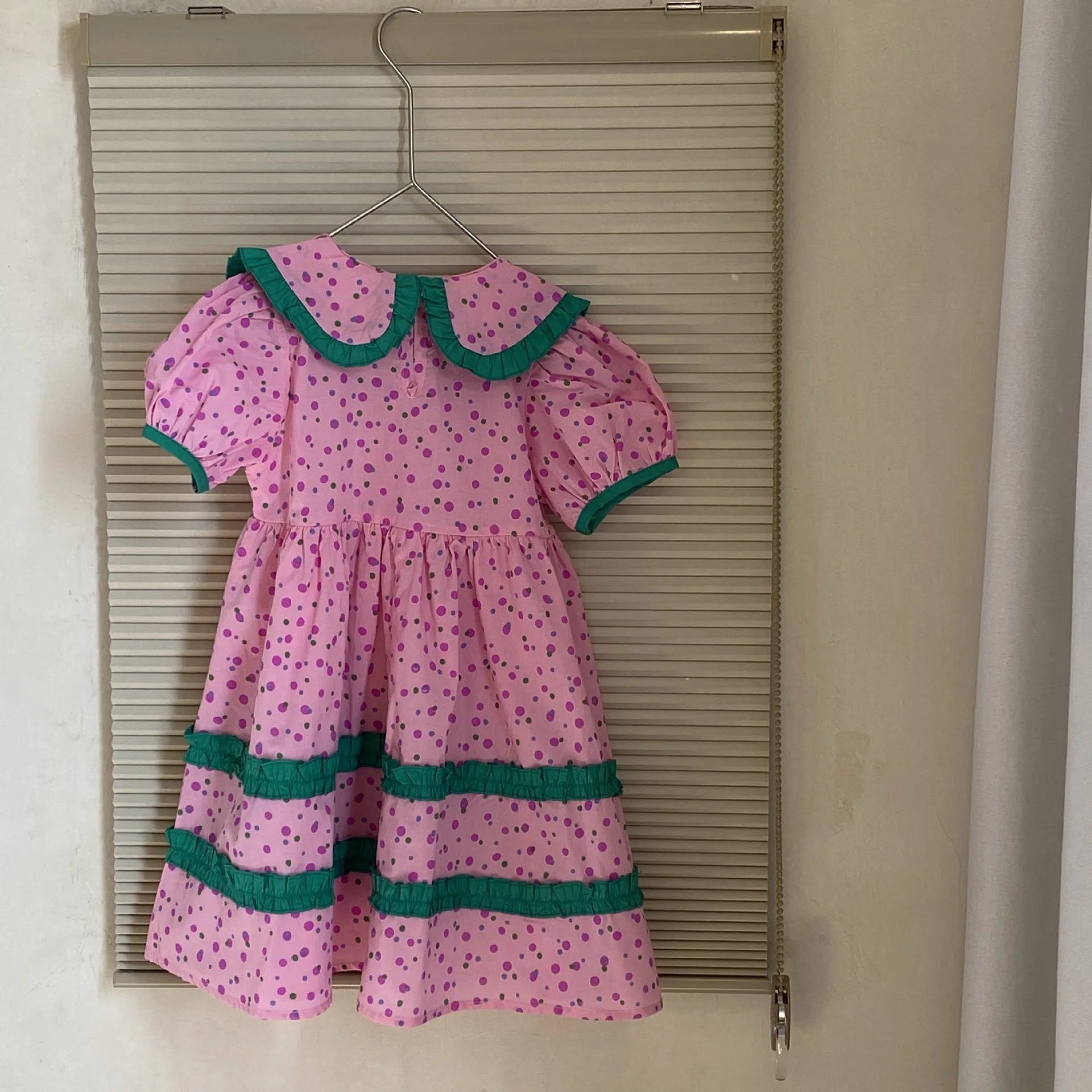 

2022 Summer New Korean Kids Clothing Cute Short-sleeved Lapel Princess Dress Fashion Light Luxury Dress Fashion Clothes Boutique
