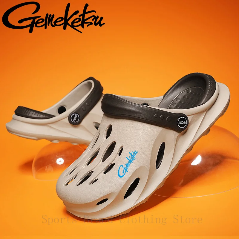 Новинка 2024 мужские летние нескользящие легкие туфли с отверстиями Baotou