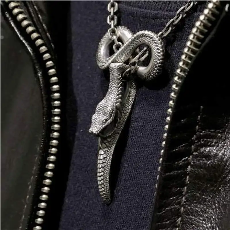 

Fashion Punk Style Personalized Metal Snake Pendant Men's Necklace Rock Rap Hip Hop Street Party Biker Rider Pendant Wholesale