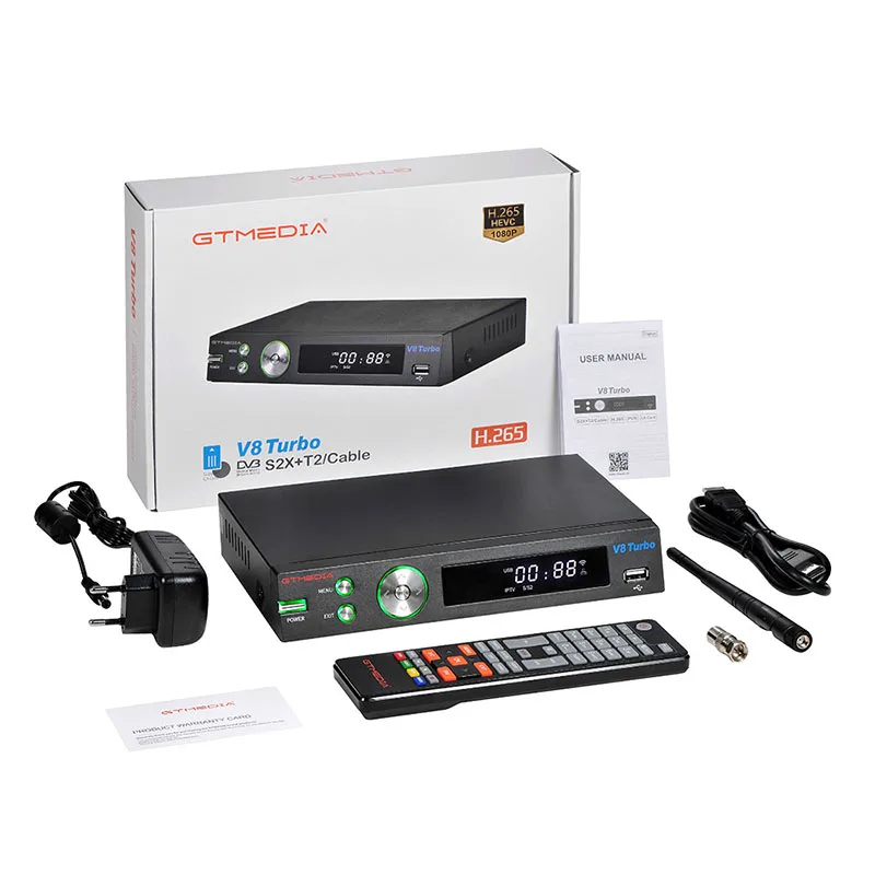 

Спутниковый ТВ-приемник 4K HD GTMedia V8 Turbo поддерживает стандарт UHD DVB-S/S2/S2X + T2 AutoBISS CCam ТВ-декодер/тюнер ТВ-приставка Notework Player