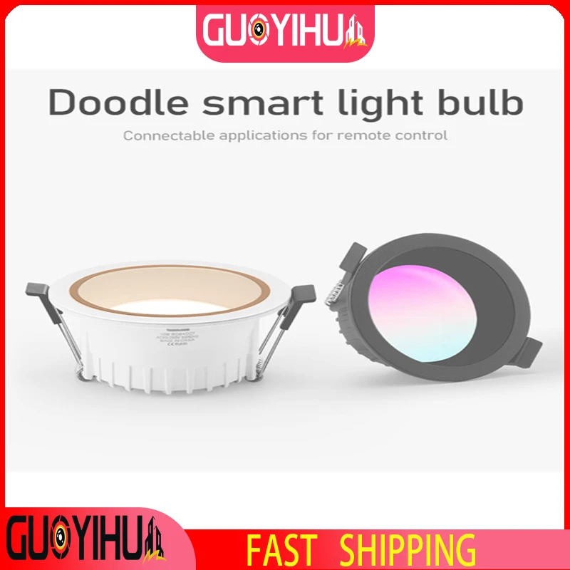 

Светодиодный потолочный светильник GUOYIHUA, 4-дюймовый умный светильник с Bluetooth, светодиодный через приложение Alexa, RGB + WW + CW