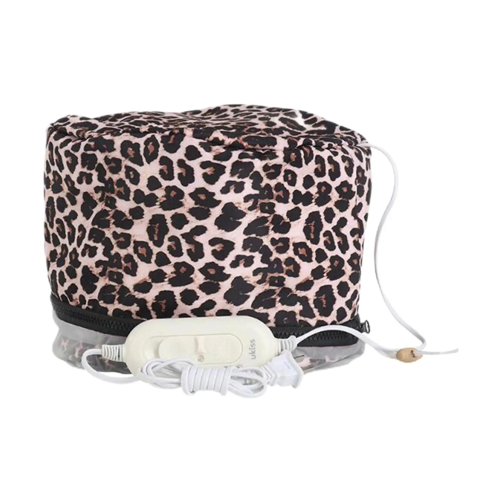 Hair Steamer Heating Hat 110V Hair SPA Waterproof Thermal Caps Personal Care Adjustable Temperature Control Leopard Print US images - 6