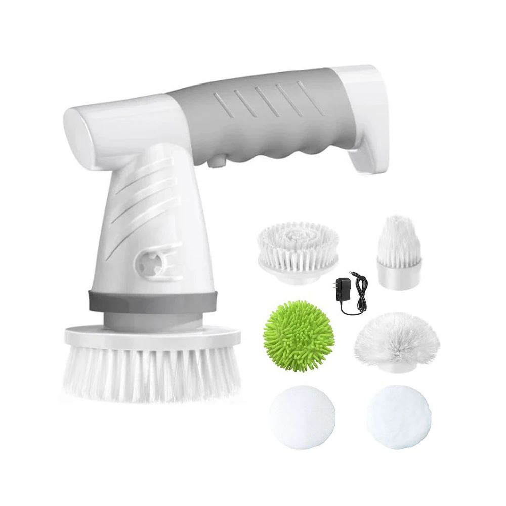 

FUTUKNIGHT Electric Spin Cleaning Brush 6 Replaceable Heads Bathroom Tub/Tile/Floor/Window Rechargeable Cordless Scrubber FUT108