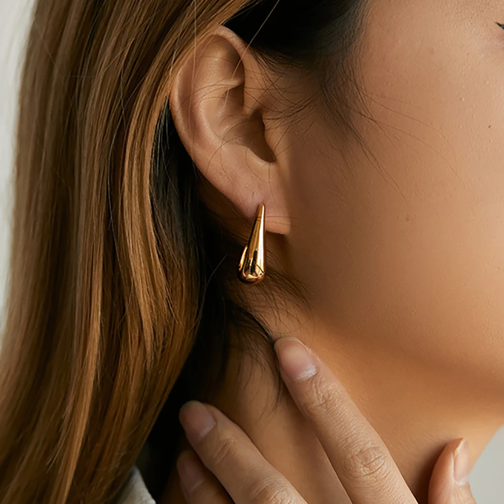 Новые винтажные позолоченные серьги неправильной геометрической формы для