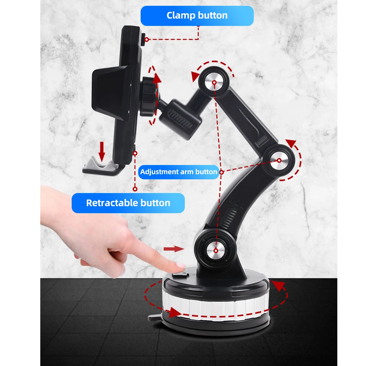 universal large truck extended suction cup type car holder fixed shockproof mobile phone stand big joint gps navigation holder free global shipping