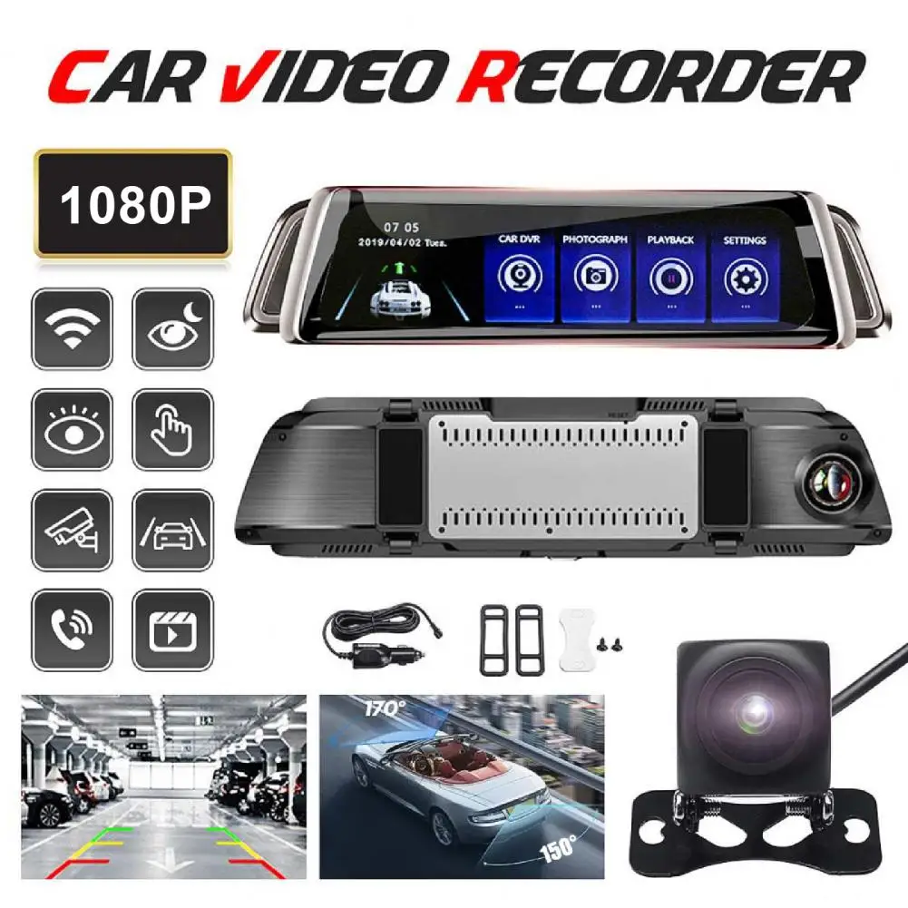 

Car DVR Full HD-compatible Wide Compatibility 10-Inch 1080P Rearview Mirror Car Dash Cam Rear View Mirror Night Vision