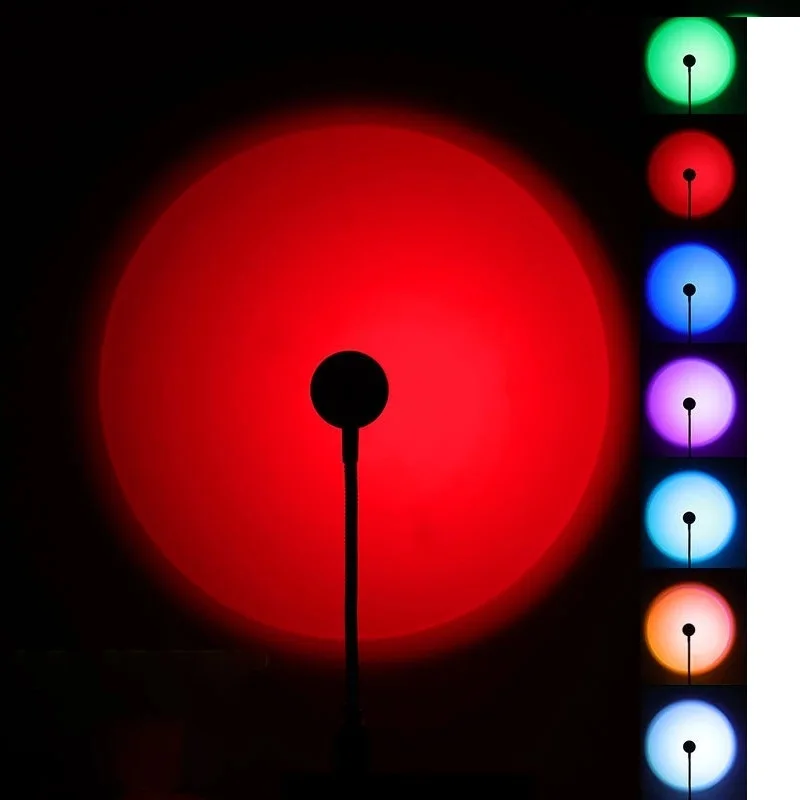 USB закат светильник RGB проекционный Ночной свет s светодиодный прожектор 7 цветов