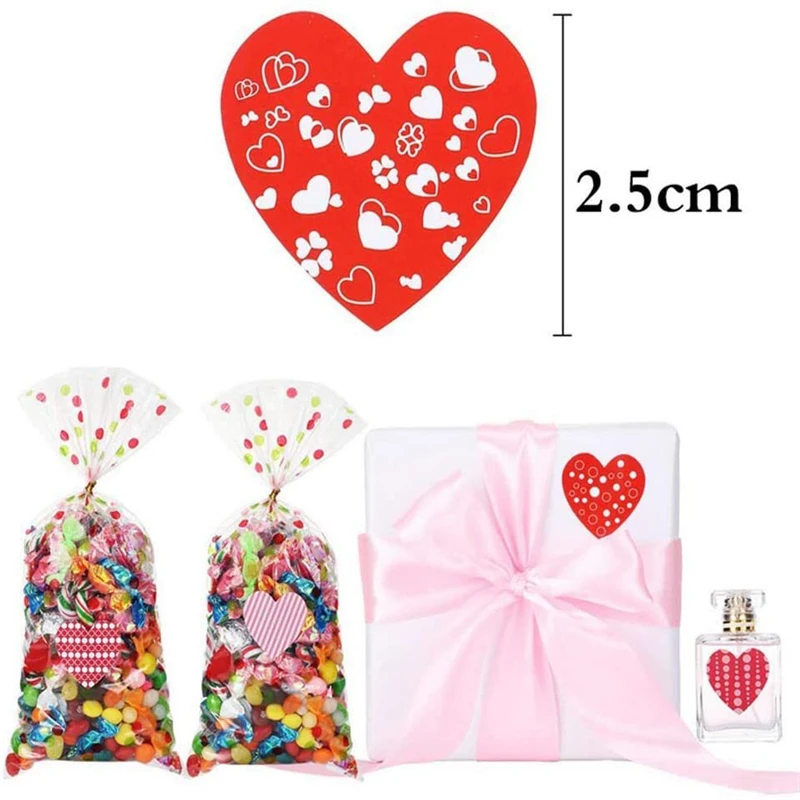 

2.5cm Happy Valentines Day Wedding Love Stickers Clear Heart Stamps Seal Lables for Envelopes Adults Lover Gift Party Decoration