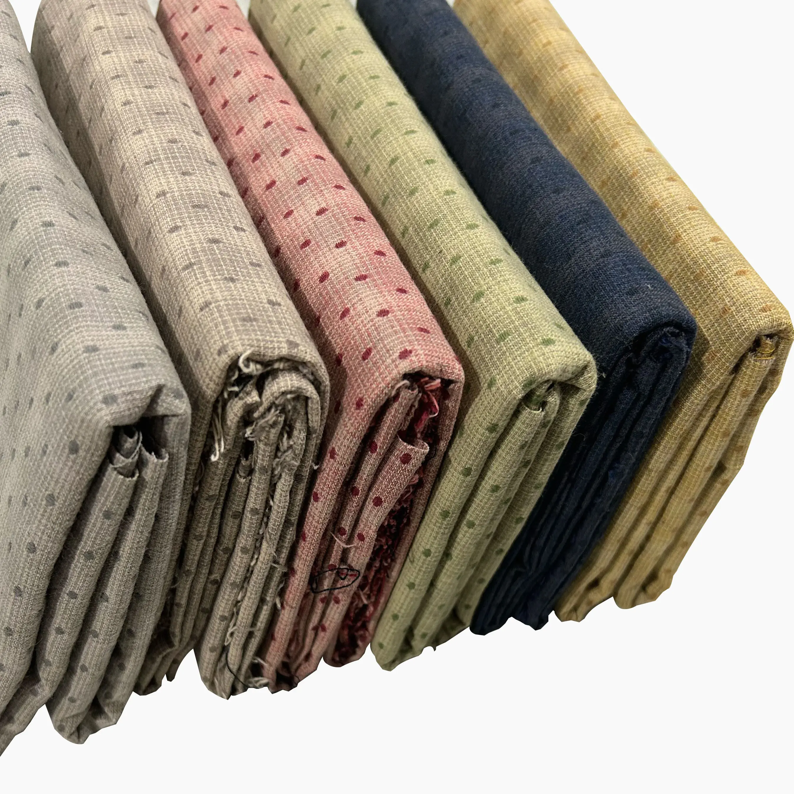 Фото Ткань из окрашенной пряжи DIY Japan Little Cloth Group, для шитья, рукоделия, пэчворка, квилтинга, в полоску, в горошек, в японском стиле. №1