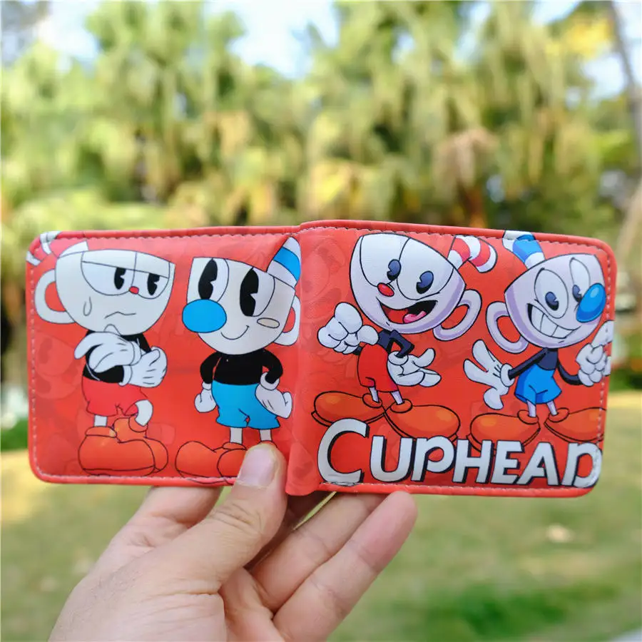 Игровой кошелек в стиле аниме Cuphead Mugman модный с монетницей сумка-держатель