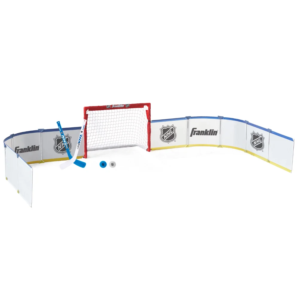 

Franklin Sports Mini Hockey Rink Set, Half Rink Knee Hockey Goal, Mini Sticks, and Ball Set, Indoor Mini Hockey Rink