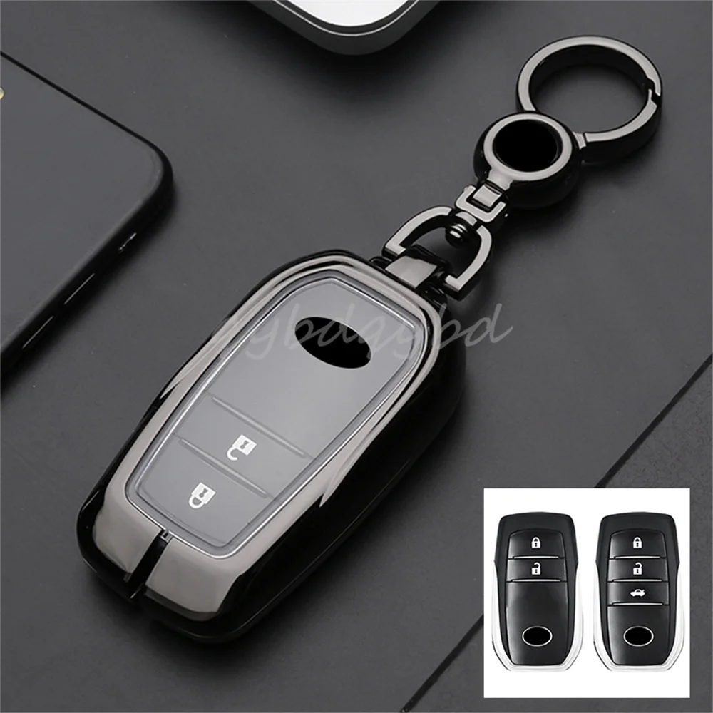

Zinc Alloy Car Key Case Cover Shell Skin Bag Holder For Toyota camry Highlander Rav4 Fortuner Hilux Accessories Styling