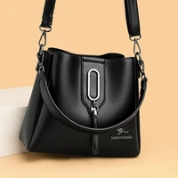 luxury designer handbags purses 3 layers 2022 trend women bucket bag branded leather shoulder crossbody tote bags metal tassel